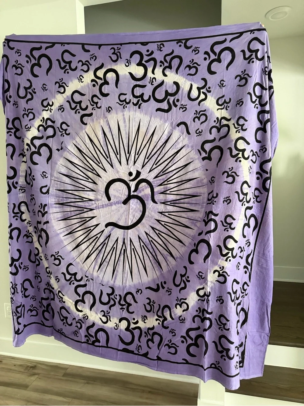 Purple OM Mandala Tapestry Wall Hanging